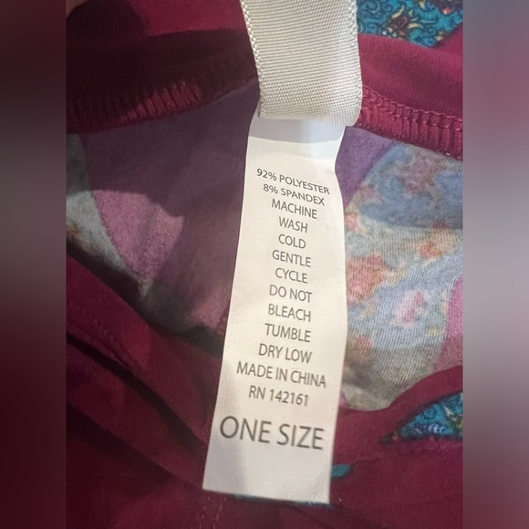 Lularoe One Size Leggings moon pink and blue - Picture 6 of 6